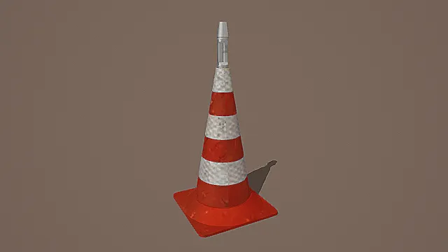 复古交通风反光路锥3D模型