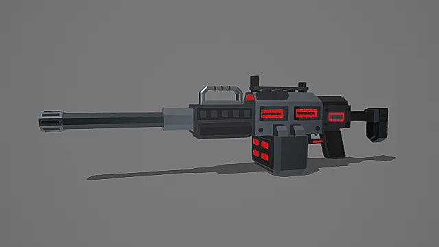 赛博重火力风红能重型机枪3D模型