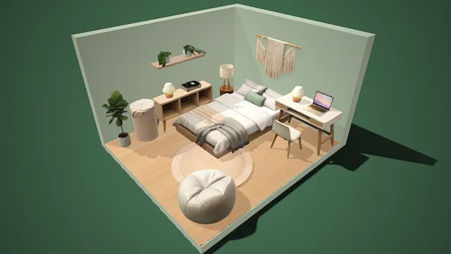 极简  原木风  卧室一角  北欧风  清新柔和  温馨