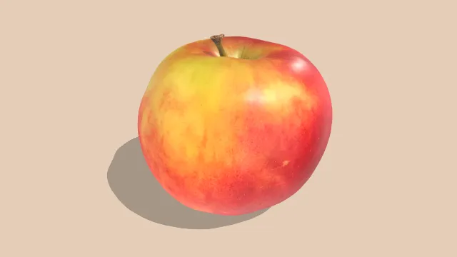 现实红苹果三维扫描水果食物