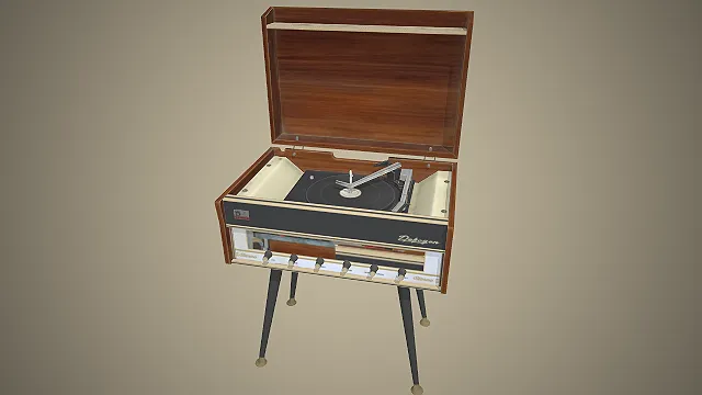 复古立体声调台  音频设备  黑胶唱机  复古家居娱乐装置