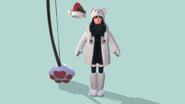 游戏模型 人物模型 北极熊女孩 游戏皮肤