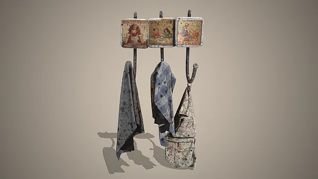 复古衣架  做旧金属  悬挂衣物  室内道具  工业风