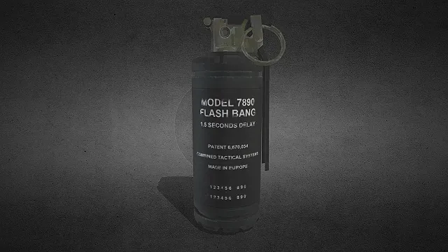 一个高精度还原的，战术风格震撼弹 3D 模型