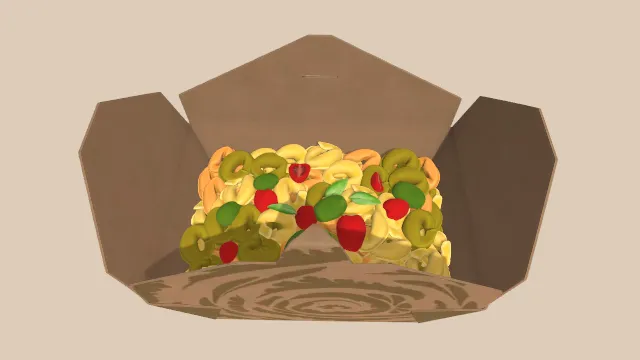 装意大利面的外卖盒打开合上的动画