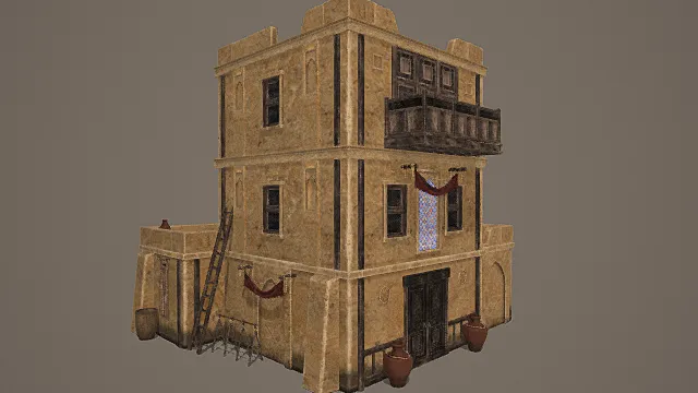 西域风情多层生活型商住建筑模型