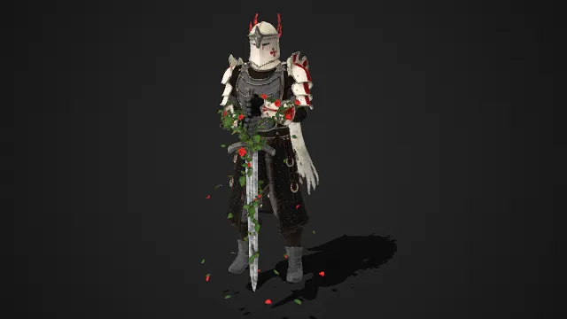 战争与柔美  玫瑰骑士  圣殿骑士风格  藤蔓缠绕  铠甲和长剑  浪漫