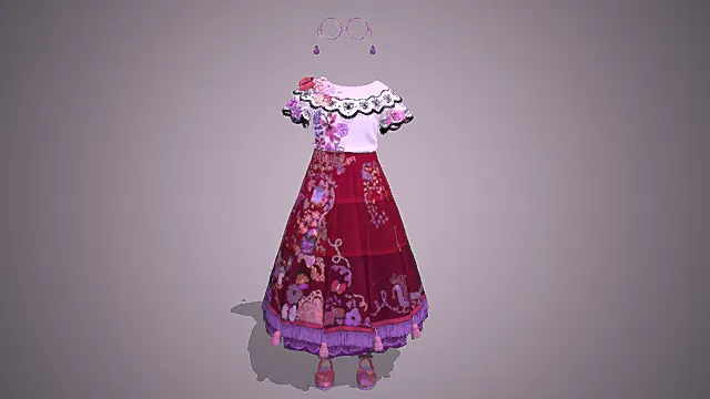 奇幻魔法庄园场景米拉贝尔魔法花裙模型