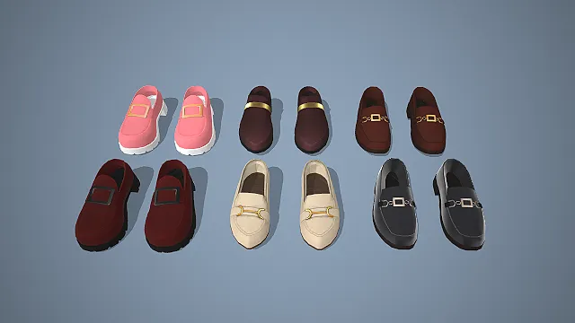 乐福鞋  卡通风格  金属扣装饰  学院风  可穿戴