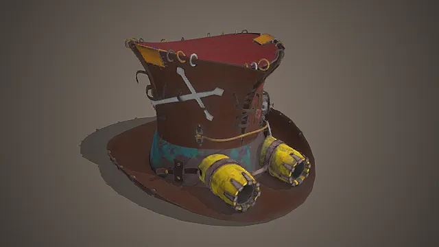 废土蒸汽朋克改装帽模型