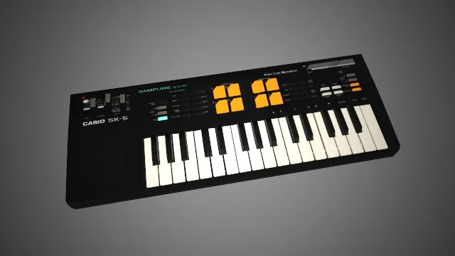 一台卡西欧采样键盘的3D模型