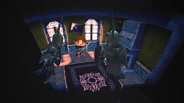 中世纪古堡  矮人勇者  暗黑铠甲骑士  战斗场景