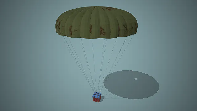 空投补给箱  军用降落伞  战场道具  空投系统