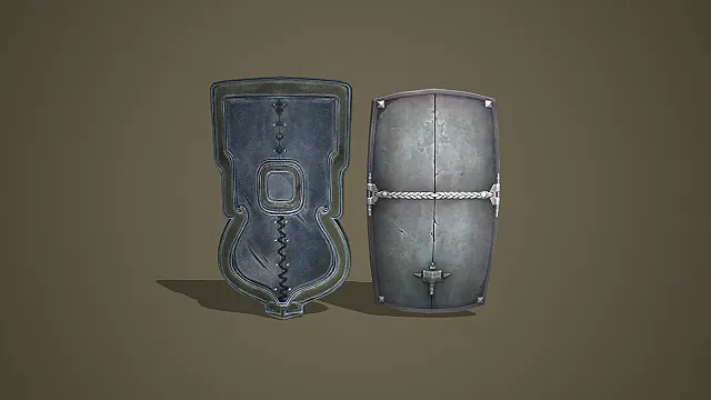 奇幻风双款装饰盾牌套装 3D 模型