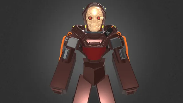 骷髅头连接机械骨骼四肢身体模型机器