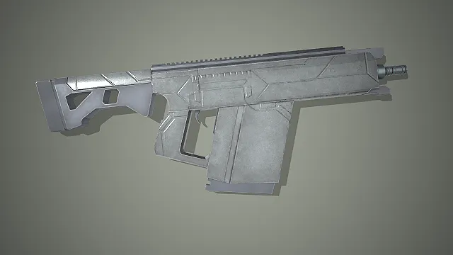 一款采用无托结构的科幻风格步枪3D模型