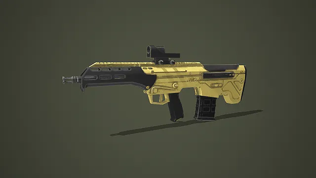 黑金涂装现代突击步枪 3D 模型 带瞄具军事枪械道具