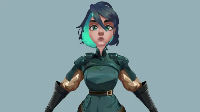 卡通风格手绘纹理女性角色人物