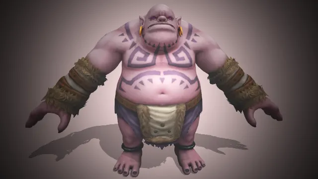 野怪  部落图腾纹身  肥胖体型  游戏BOSS造型  原始风