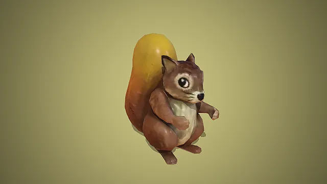 陶瓷质感 Q 版松鼠装饰摆件