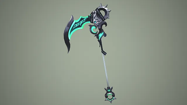 科技死神镰刀  赛博朋克  冷兵器  荧光绿符文