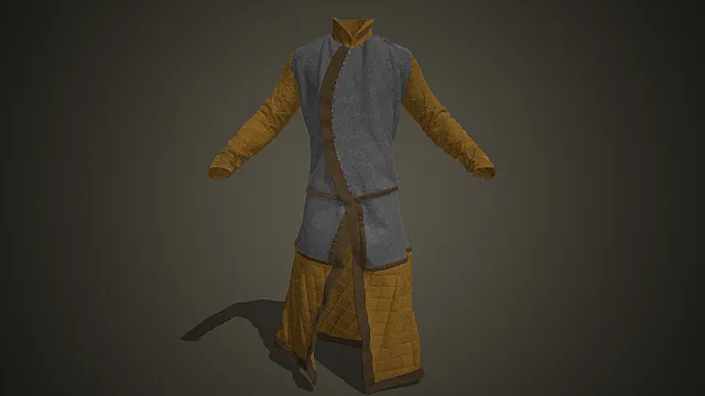 古风武馆练功长衫模型