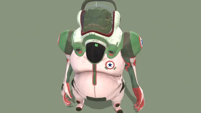 卡通风格化宇航员蜥蜴角色动画