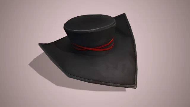 黑色异性帽子红线勾勒装饰