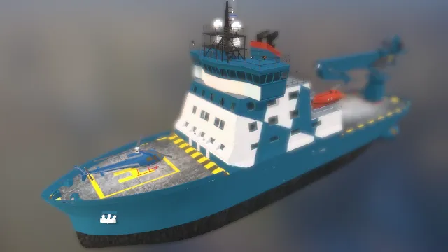 工作船只有直升机的战舰轮船