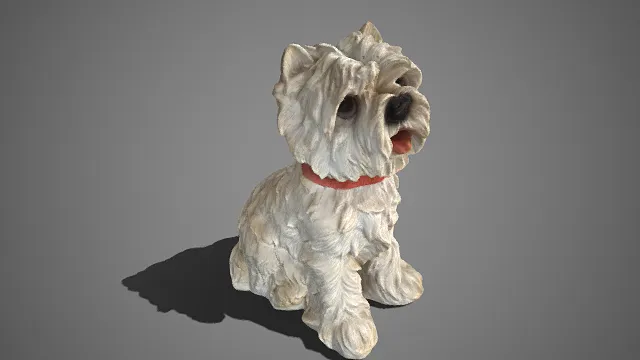 西高地  仿真摆件  白色卷毛  神态活泼灵动  红色项圈  宠物主题  