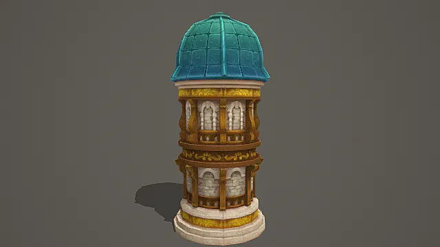 奇幻异域风塔楼建筑游戏场景模型