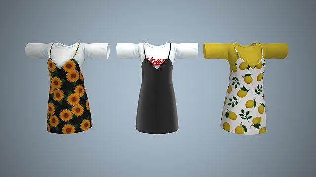 吊带裙  水果印花  夏日感  清新风  叠穿