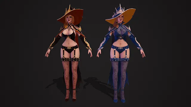 穿套装的 魔法女巫 魔女人物角色3D模型