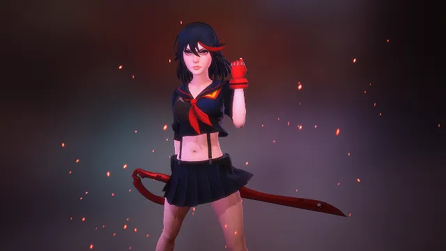 《斩服少女》动漫人物角色 缠流子 Ryuko Matoi 萝莉少女剑士女刀客3D模型