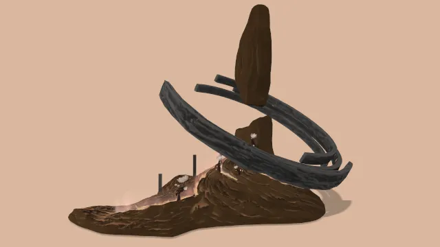 游戏场景的方尖碑建筑动画