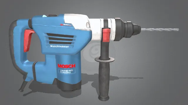 电动钻头锤钻工程工具模型