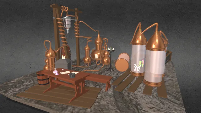 马罗博士的科技实验室科幻场景