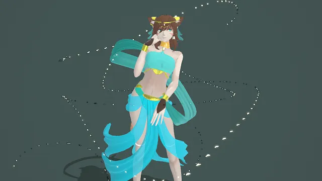 3D卡通风格沙漠舞者角色模型，创意设计（3D角色、卡通风格、奇幻风，角色设计主题）