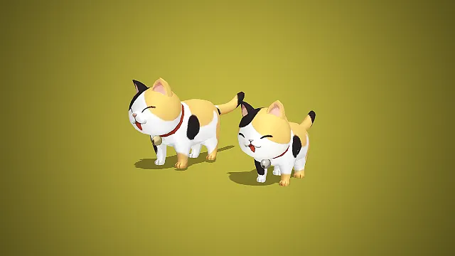 卡通三花猫 3D 模型
