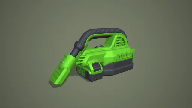 绿黑锂电手持吸尘器单款 3D 模型