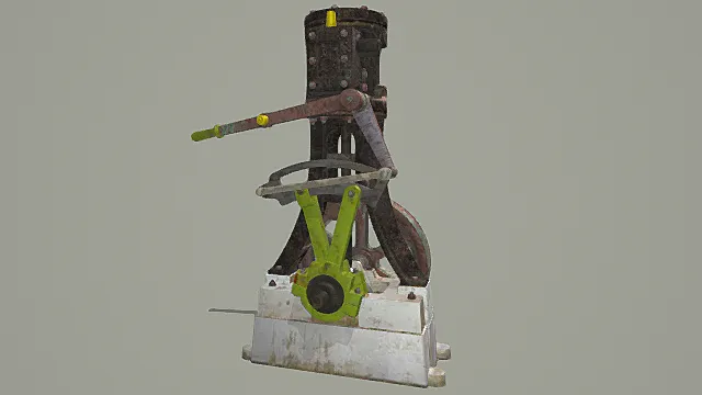 废土拼凑风复古手摇机械3D模型