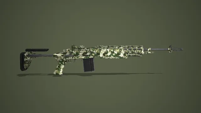 蜂窝迷彩现代战斗步枪 3D 模型 军事枪械道具资产