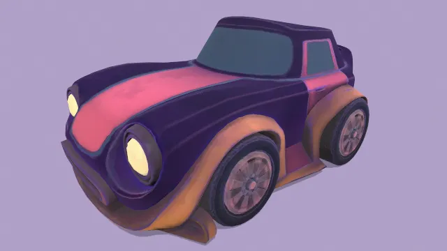 卡通风格化可爱汽车模型小轿车玩具车