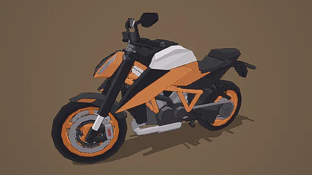 卡通风格低多边形运动街车3D模型