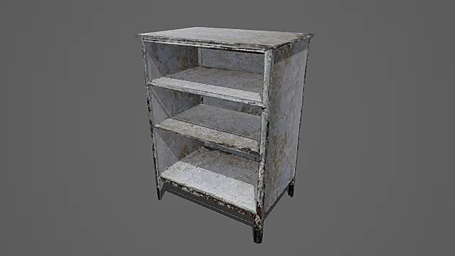 复古做旧金属置物架3D模型