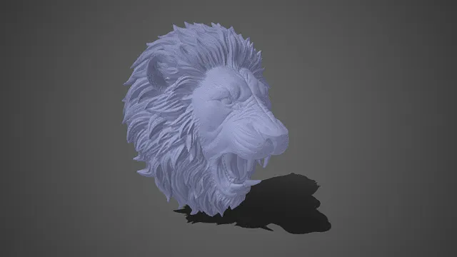 雄狮  头部胸像  素模  咆哮  獠牙  猛兽的威慑力  写实