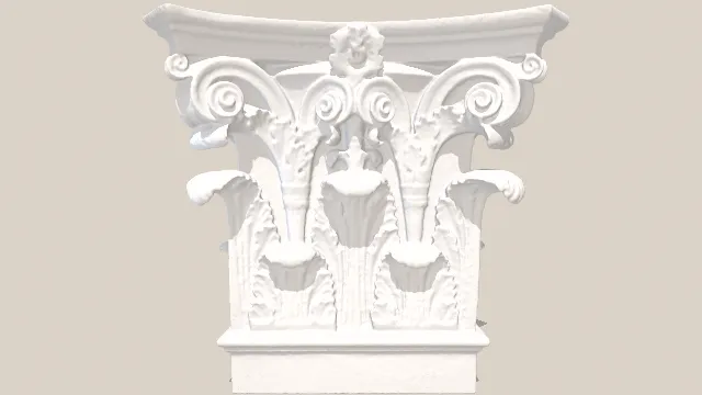 乌瓦纪念体育馆西北柱帽材料浮雕