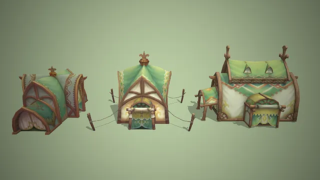 游牧风格帐篷  场景建筑  童话治愈系  营地聚落