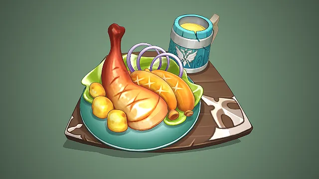 食物模型  卡通烤鸡腿  手绘风  奇幻酒馆