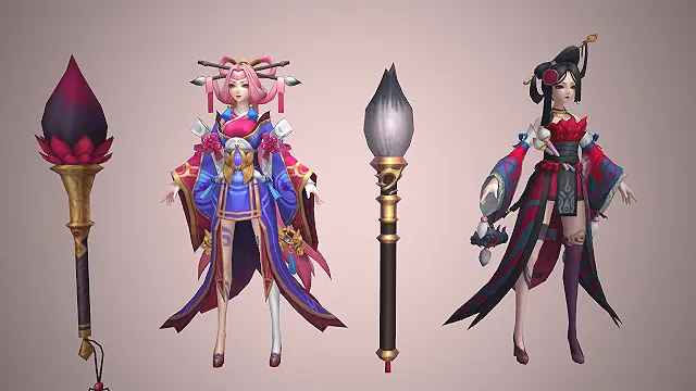 画魂女法师  古风仙侠  毛笔法器  精致纹理